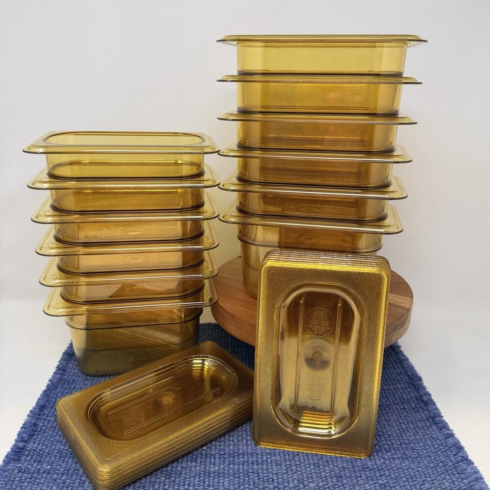 CAMBRO EN-631-1 GN1/9 x 4 in containers And Lids Set Of 12 OEM Mint Condition